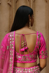 Hot Pink Raw Silk LehengaIMG_0782 copy
